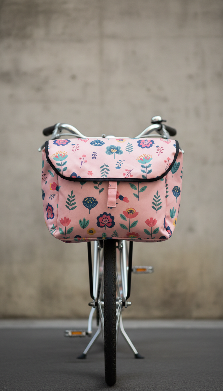 Blush Pink Floral bike pannier