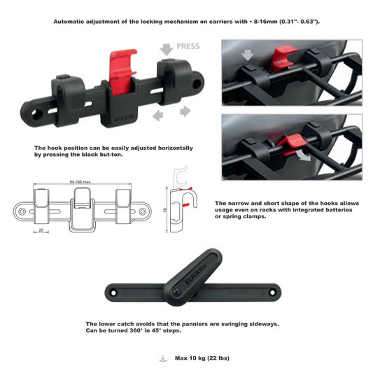 BikyBag Classic Single Pannier Bag for Bicycle Rear Carrier Rack (Black)