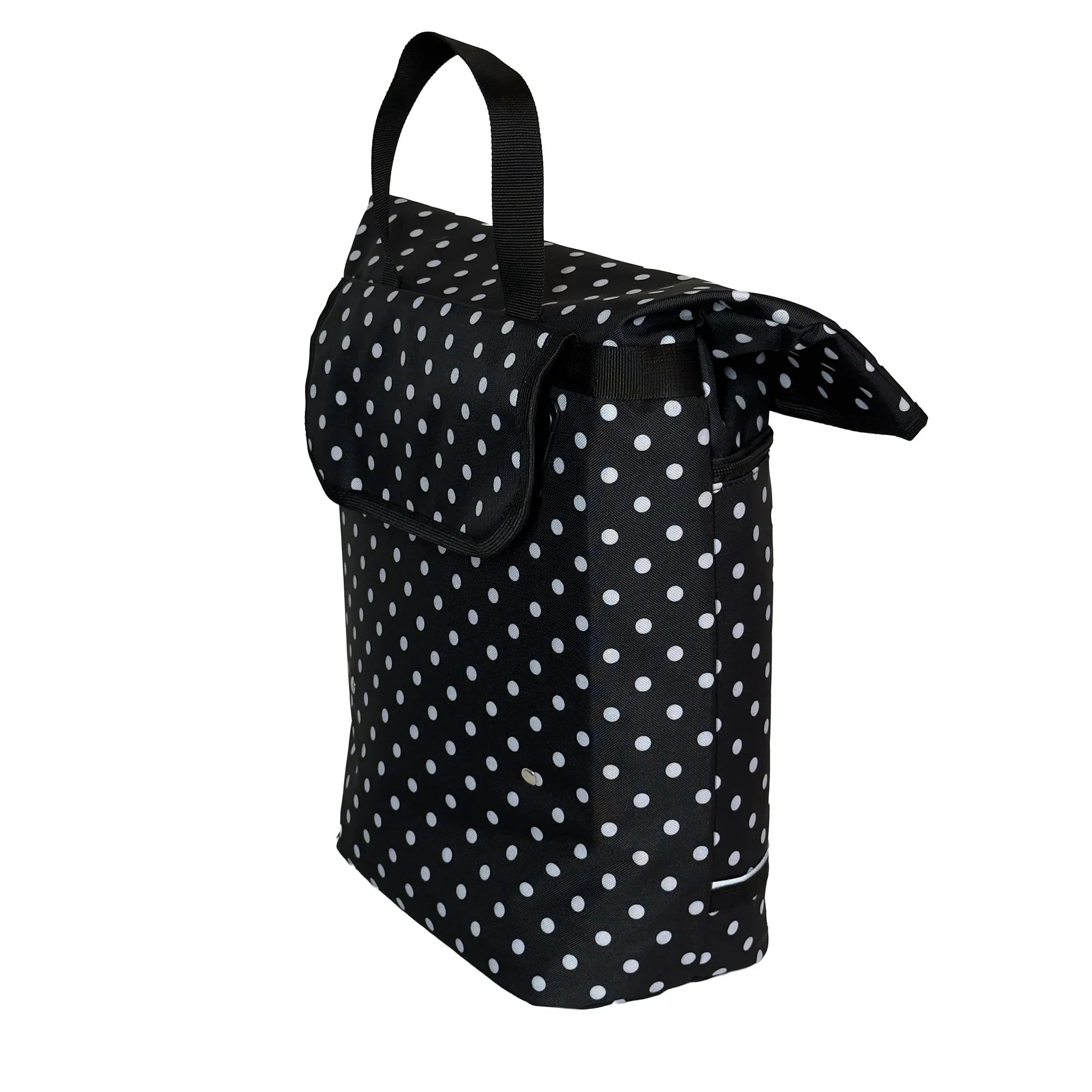 BikyBag Shopper 16 - Single Pannier Bag (White Polka Dots) - BikyBag