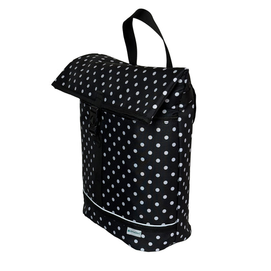 BikyBag Shopper - 16L - Water-Resistant Cycling Bag BikyBag (White Polka Dots)