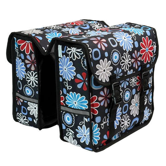 BikyBag Classic CE - Bicycle Double Pannier Bag (Daisy Flowers)