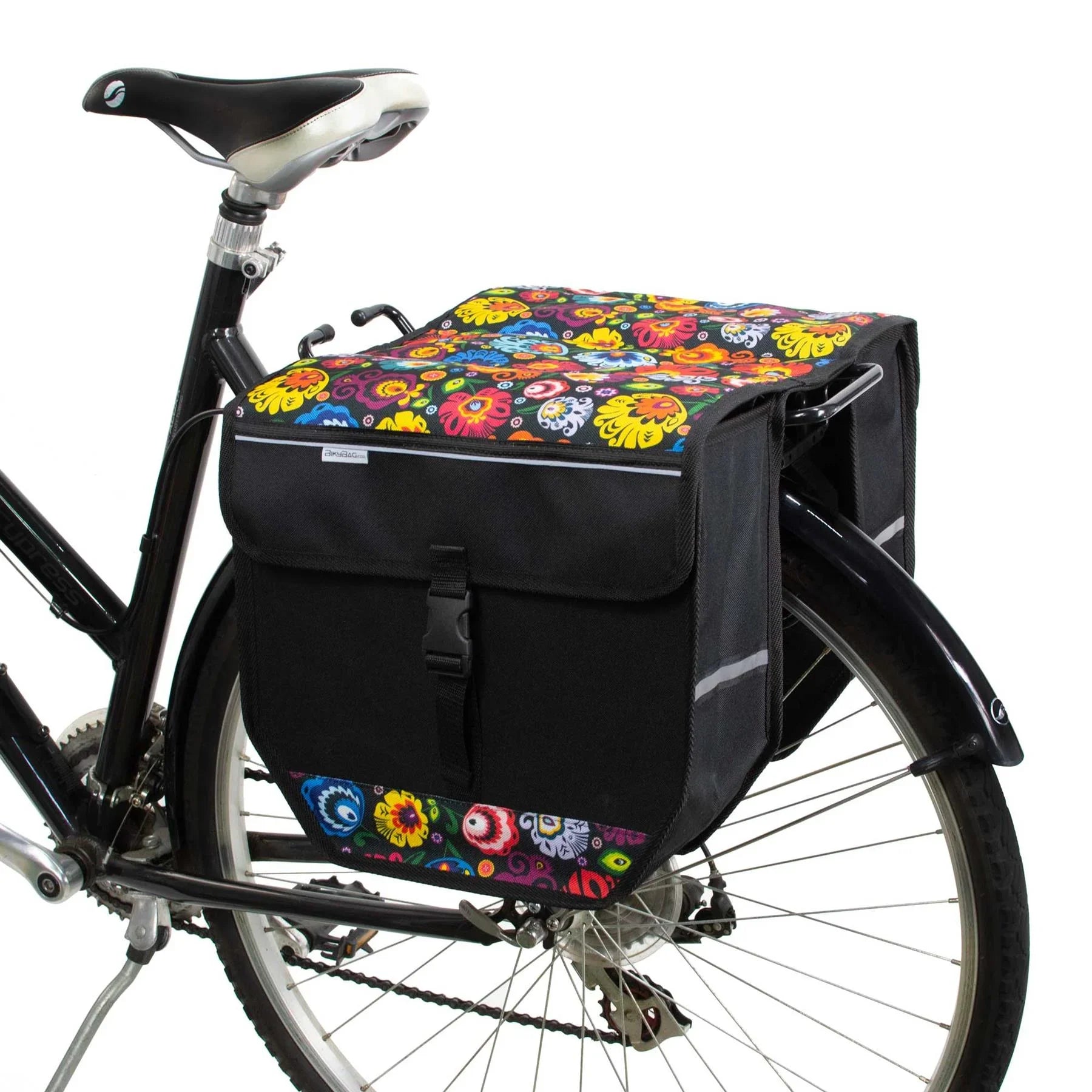 BikyBag Model T - Bicycle Double Pannier Bag (Folklore Flowers) - BikyBag