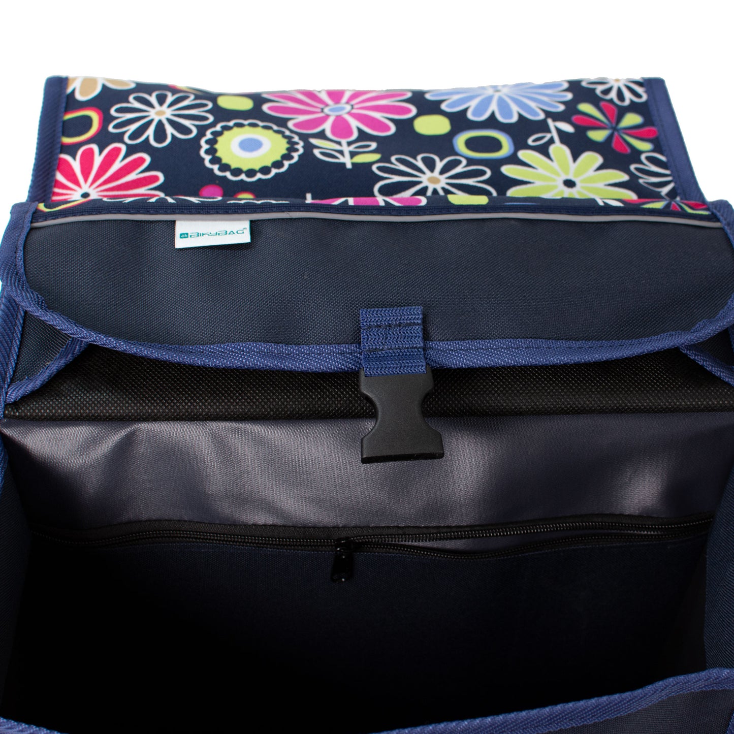 BikyBag Model T - Bicycle Double Pannier Bag (Pink Daisy)