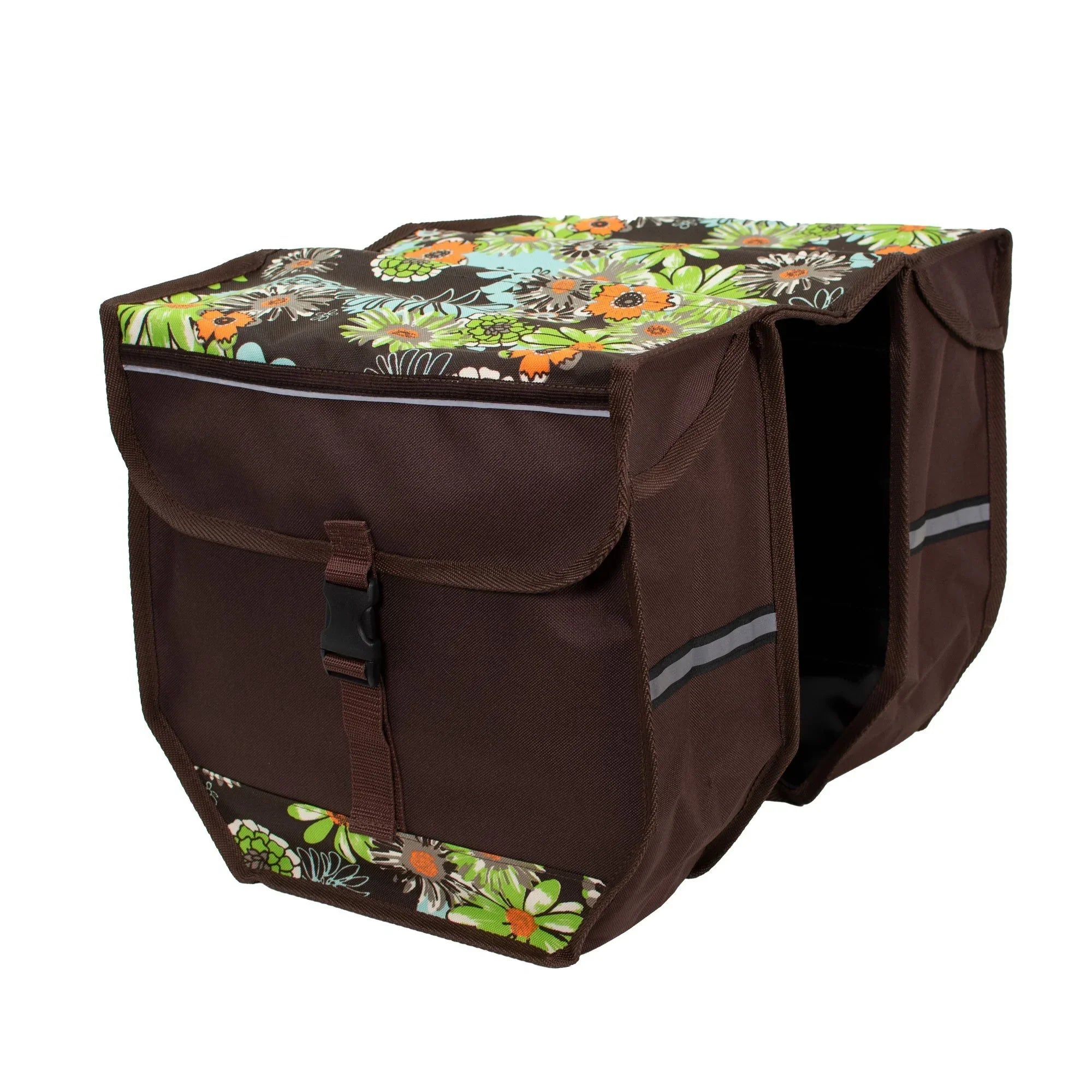 BikyBag Model T - Bicycle Double Pannier Bag (Green Meadow) - BikyBag