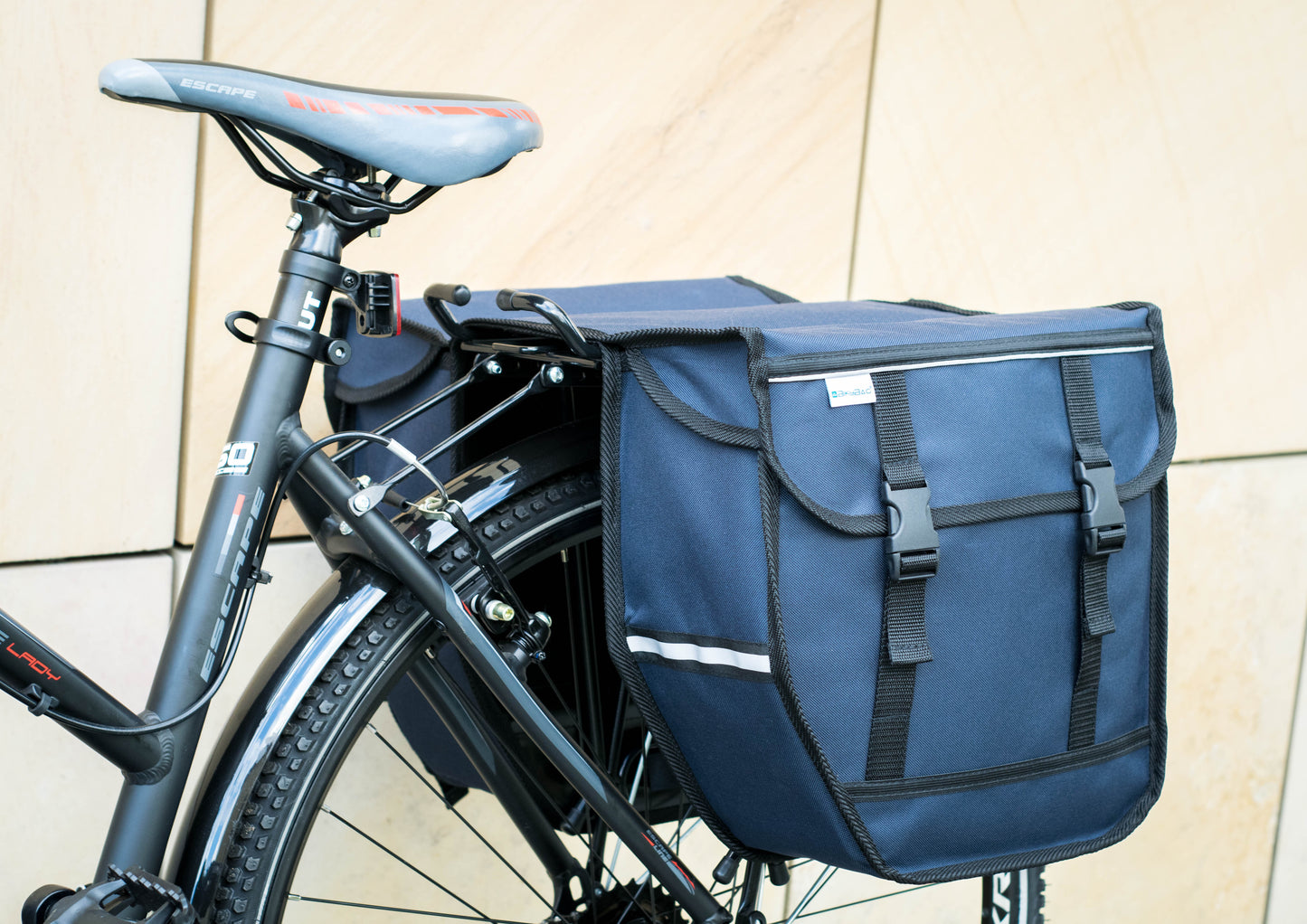 BikyBag Model M - Bicycle Double Panniers (Navy Blue)