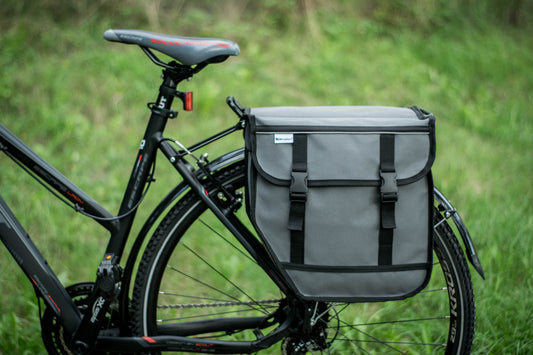 BikyBag Model M - Bicycle Double Panniers (Grey)