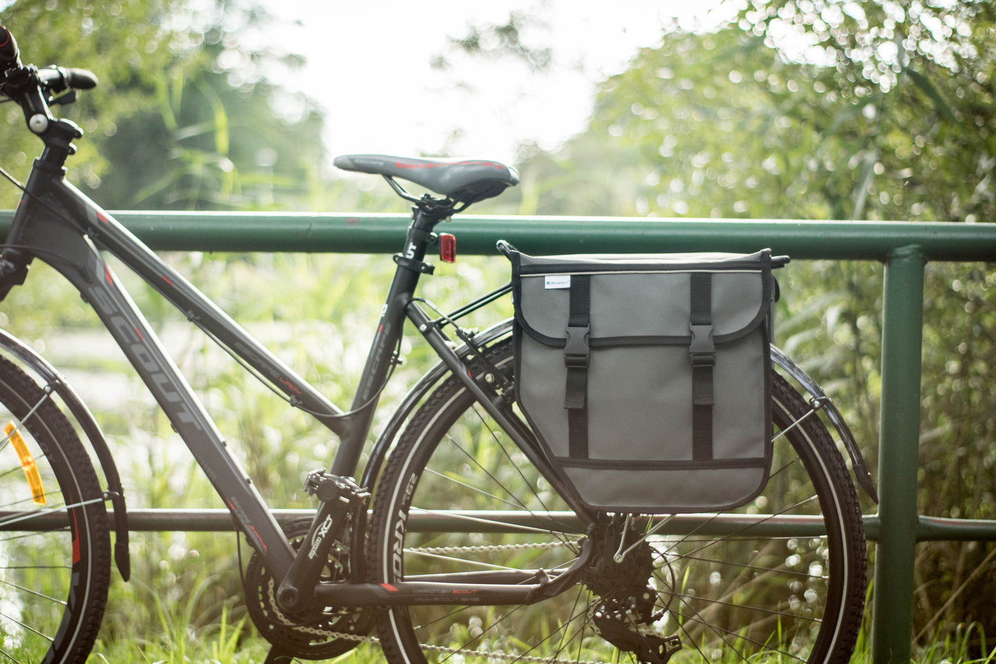 BikyBag Model M - Bicycle Double Panniers (Grey)