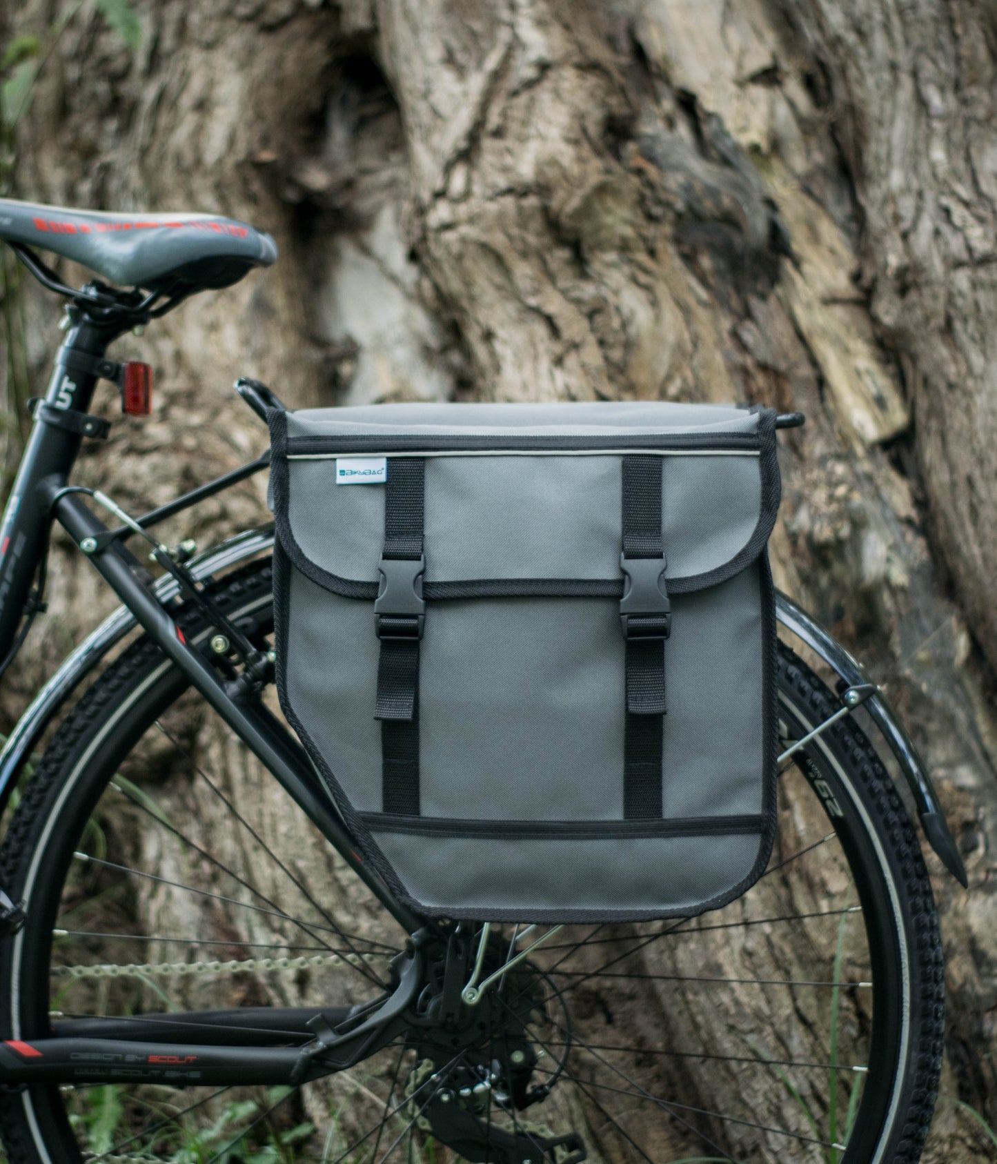 BikyBag Model M - Bicycle Double Panniers (Grey)