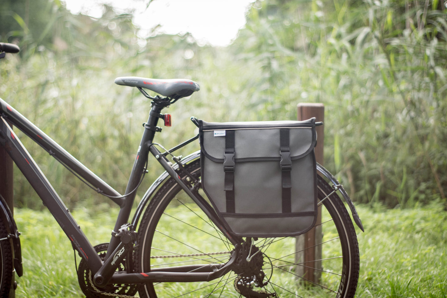 BikyBag Model M - Bicycle Double Panniers (Grey)