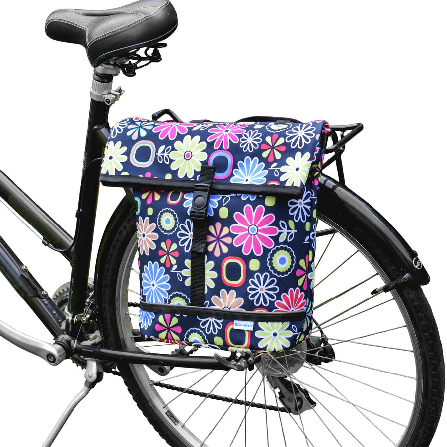 Shopper 16 - Single Pannier Bag - Pink Daisy Flowers