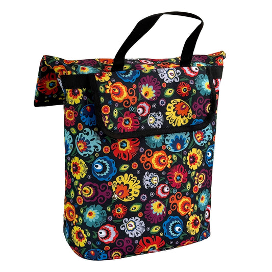 BikyBag Shopper - Bicycle Single Pannier Bag (Folklore Flowers)