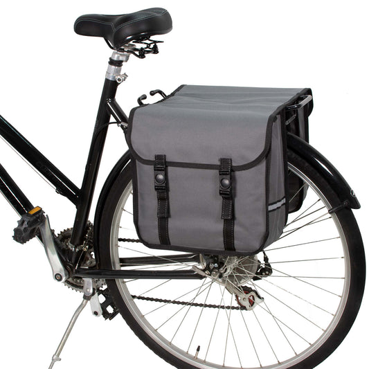 BikyBag Classic - Bicycle Double Pannier Bag (Grey) - BikyBag