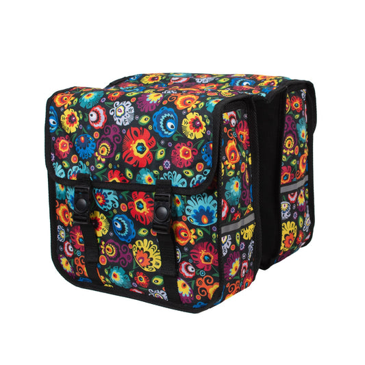 BikyBag Classic CE - Bicycle Double Pannier Bag (Folklore Flowers) - BikyBag