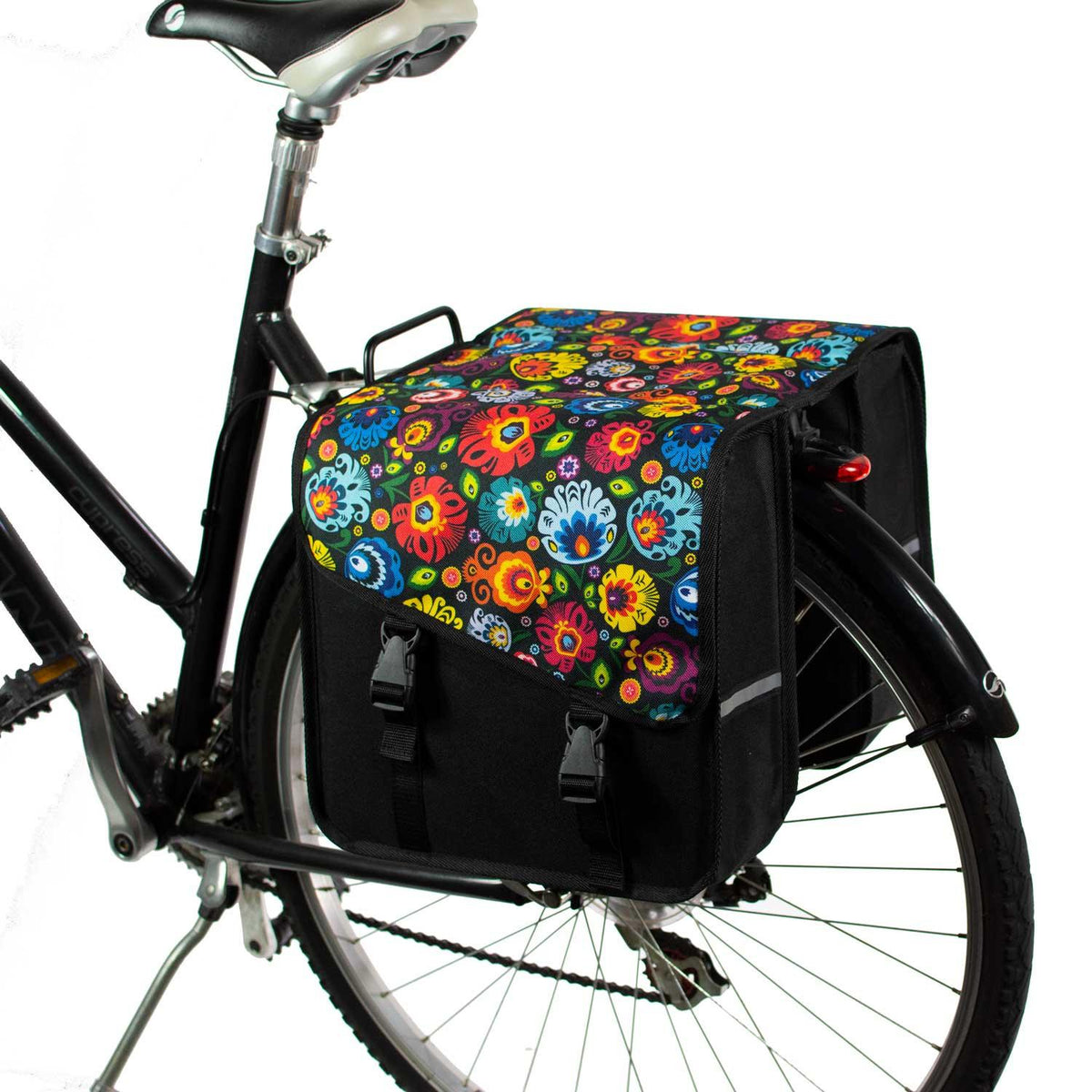BikyBag Classic CS - Doppelpacktaschen fürs Fahrrad (Folklore-Blumen) - BikyBag