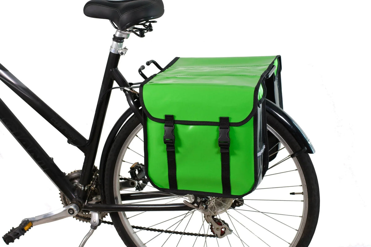 BikyBag Classic CW - Sacoches doubles imperméables pour vélo (Vert citron) - BikyBag