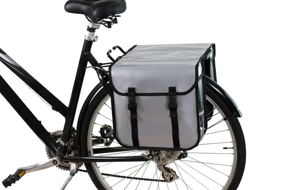 BikyBag Classic CW - Sacoches doubles imperméables pour vélo (Argent) - BikyBag