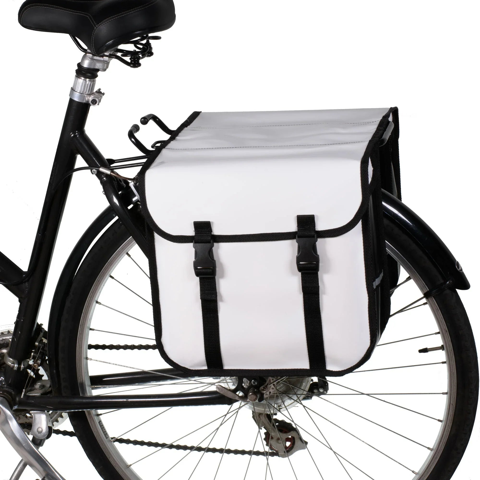 BikyBag Classic CW - Sacoches doubles imperméables pour vélo (Blanc) - BikyBag