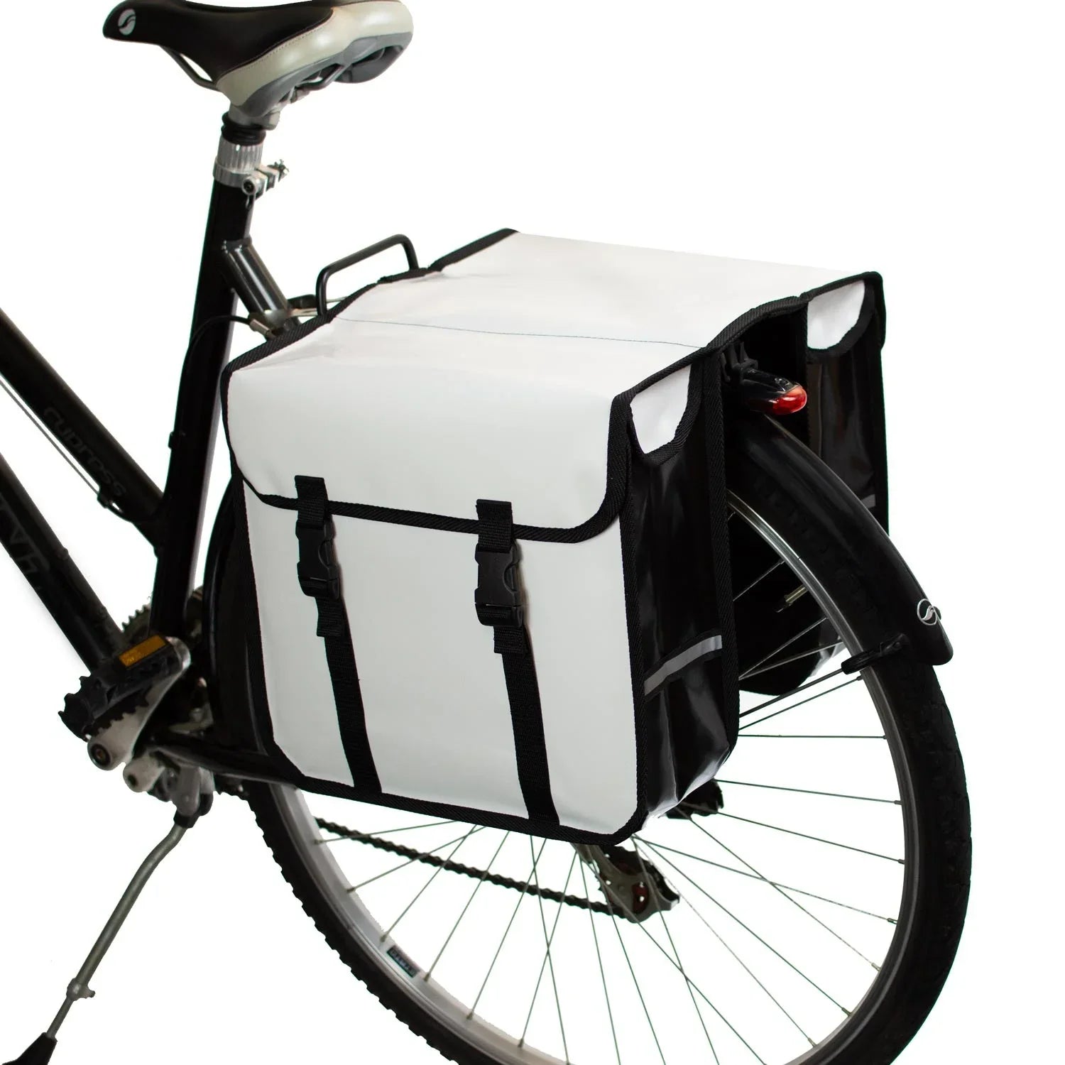 BikyBag Classic CW - Sacoches doubles imperméables pour vélo (Blanc) - BikyBag
