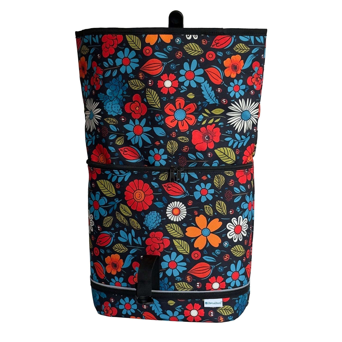 BikyBag Floral Bike Pannier Bag – Single Shopper (Floral Fiesta)