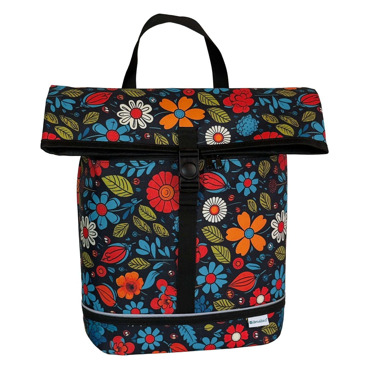 BikyBag Floral Bike Pannier Bag – Single Shopper (Floral Fiesta)