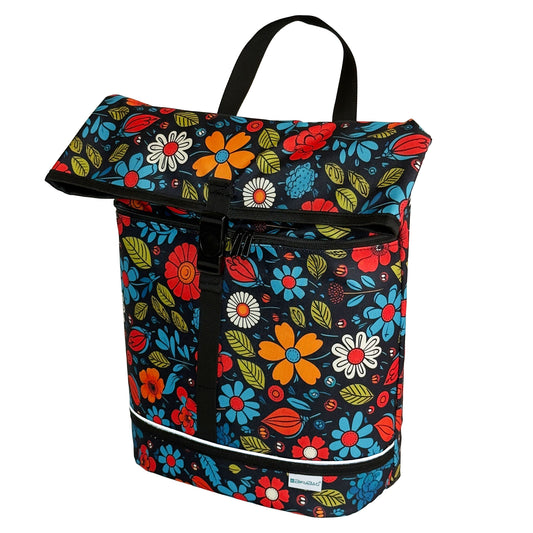 BikyBag Floral Bike Pannier Bag – Single Shopper (Floral Fiesta)