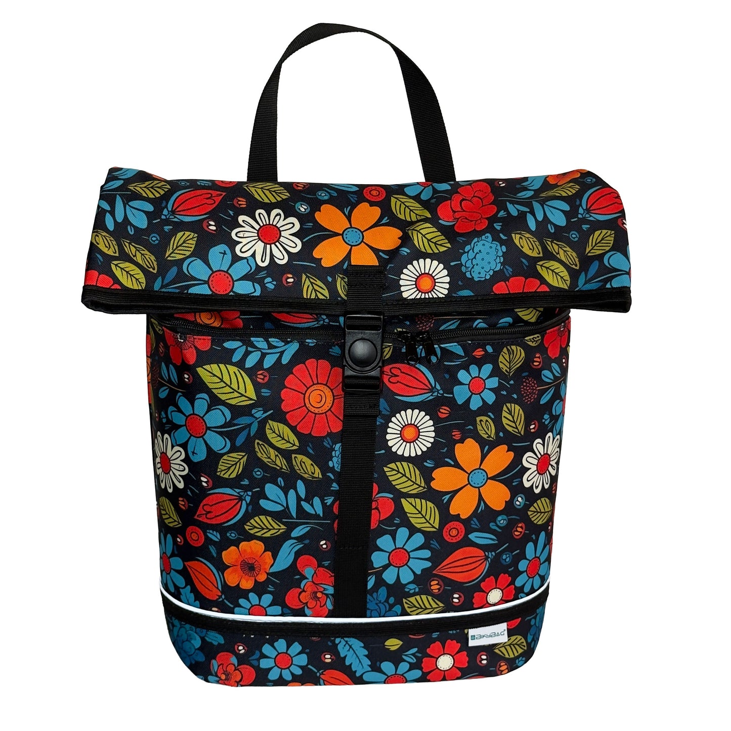 BikyBag Floral Bike Pannier Bag – Single Shopper (Floral Fiesta)