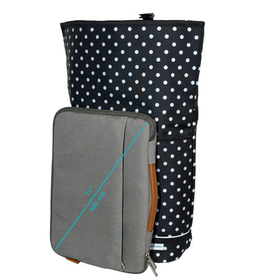 BikyBag Shopper 16 - Single Pannier Bag (White Polka Dots) - BikyBag