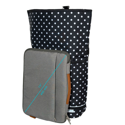 BikyBag Shopper - 16L - Water-Resistant Cycling Bag BikyBag (White Polka Dots)