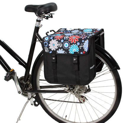 BikyBag Classic - Bicycle Double Pannier Bag (Daisy Flowers) - BikyBag