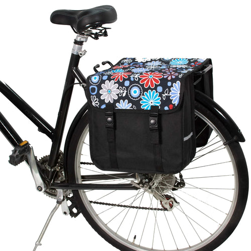 Classic - Bicycle Double Pannier Bag - Daisy Flowers