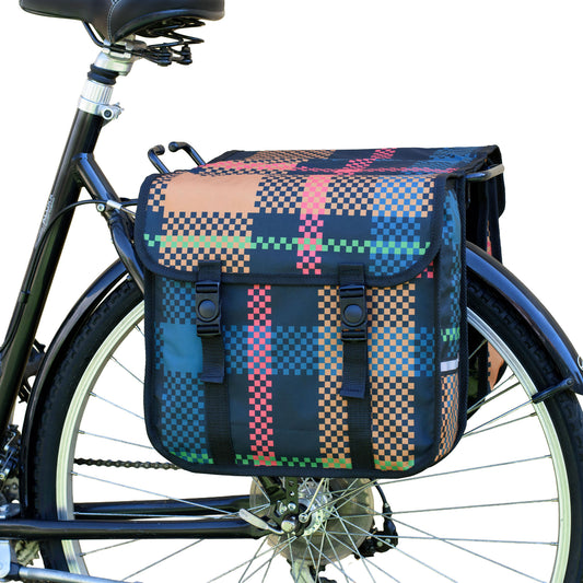BikyBag Classic CE - Bicycle Double Pannier Bag (Tartan)