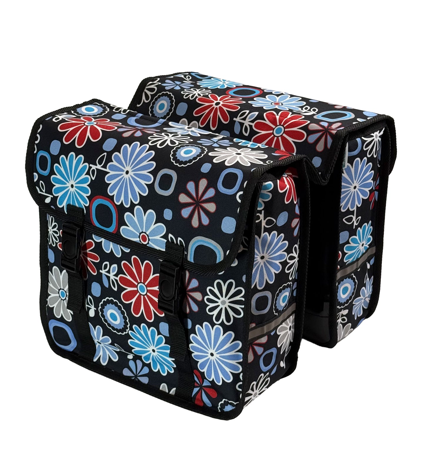 BikyBag Classic CE - Bicycle Double Pannier Bag (Daisy Flowers)