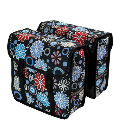 Classic CE - Bicycle Double Pannier Bag - Daisy Flowers