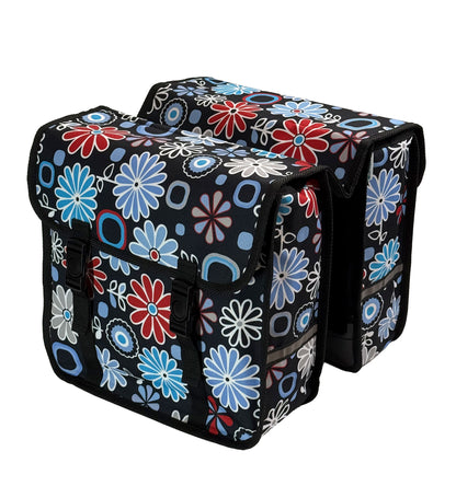 BikyBag Classic CE - Bicycle Double Pannier Bag (Daisy Flowers)