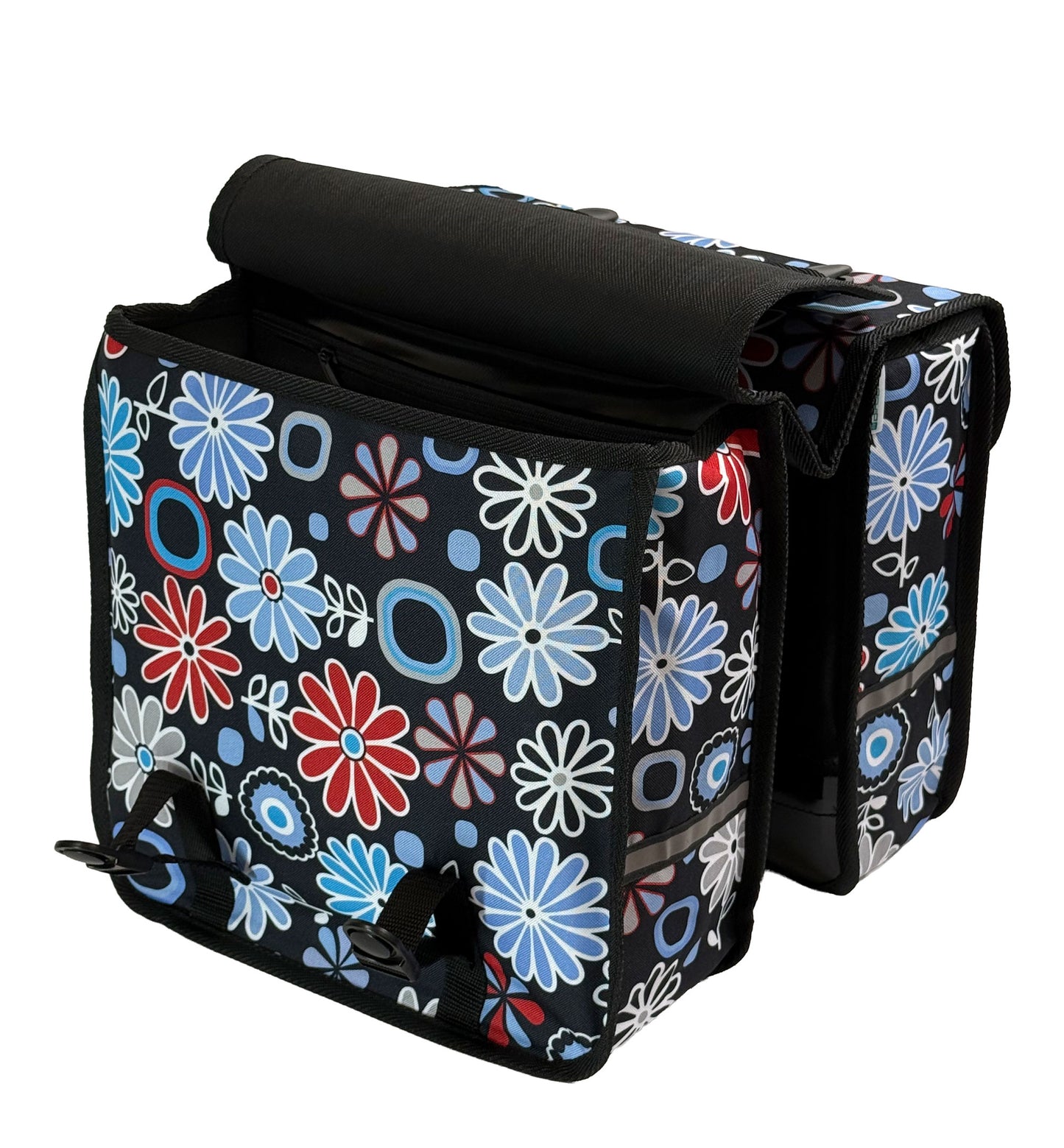 BikyBag Classic CE - Bicycle Double Pannier Bag (Daisy Flowers)