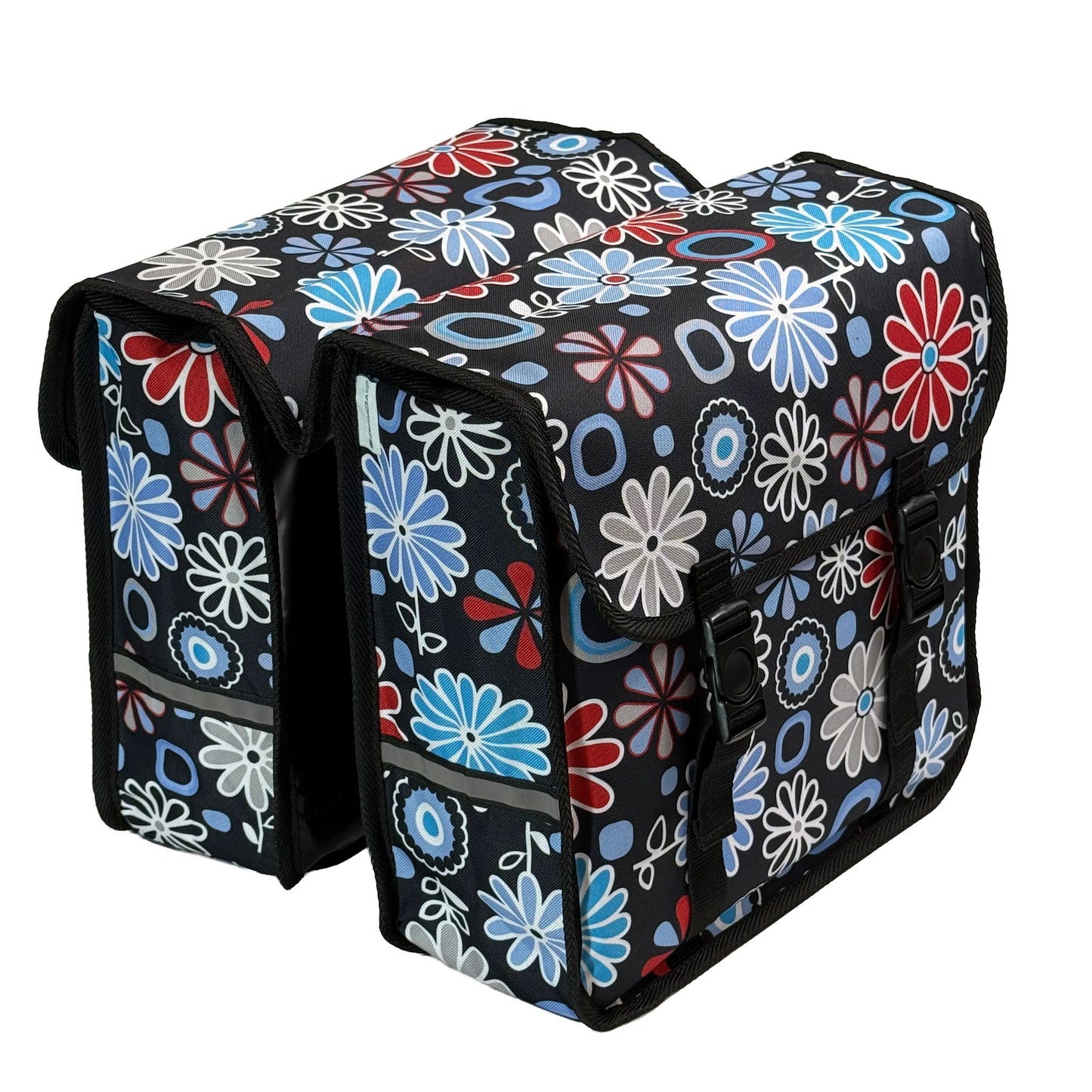 BikyBag Classic CE - Bicycle Double Pannier Bag (Daisy Flowers)