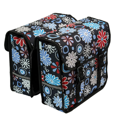 BikyBag Classic CE - Bicycle Double Pannier Bag (Daisy Flowers)