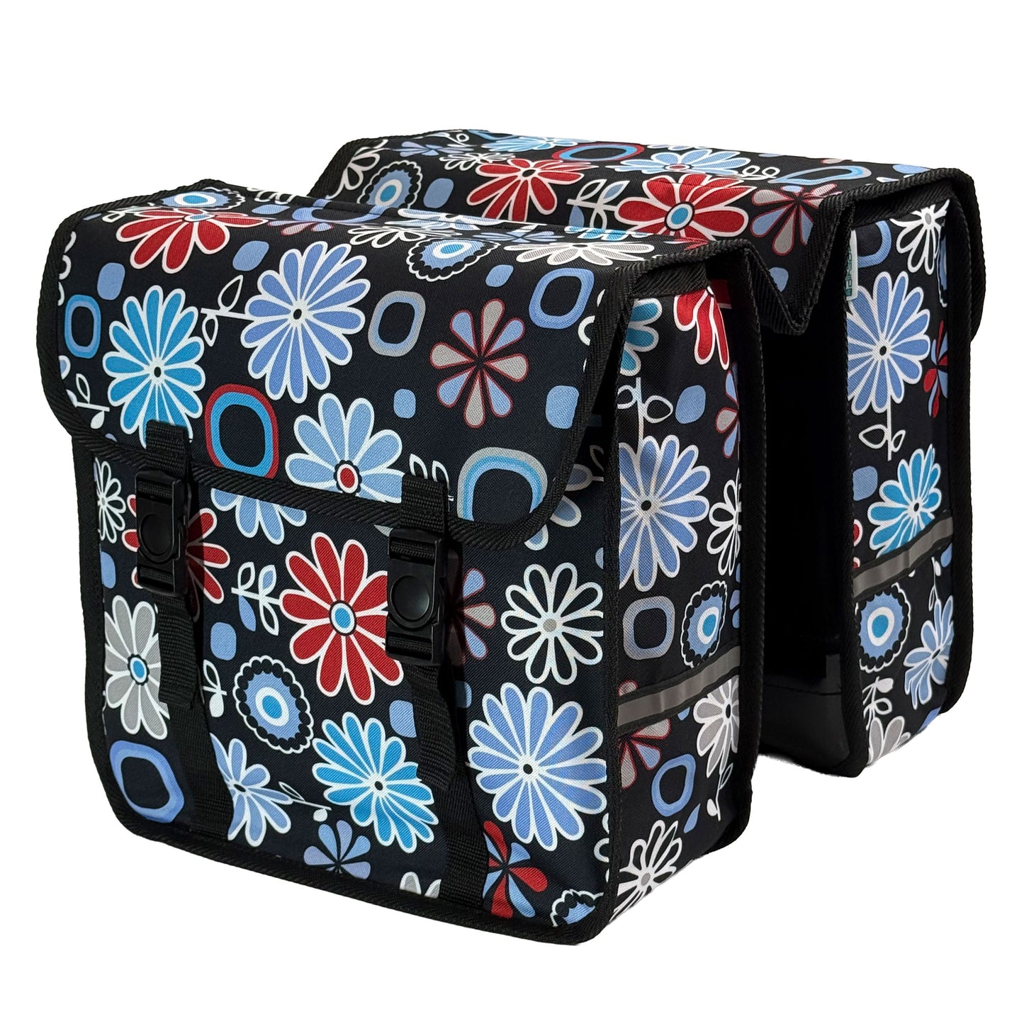 BikyBag Classic CE - Bicycle Double Pannier Bag (Daisy Flowers)