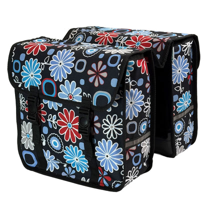 BikyBag Classic CE - Bicycle Double Pannier Bag (Daisy Flowers)