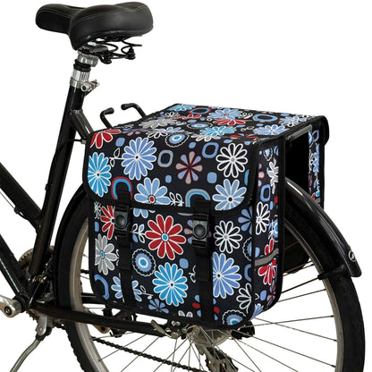 BikyBag Classic CE - Bicycle Double Pannier Bag (Daisy Flowers)