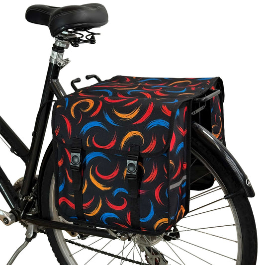 BikyBag Classic CE - Bicycle Double Pannier Bag (Brushstroke)