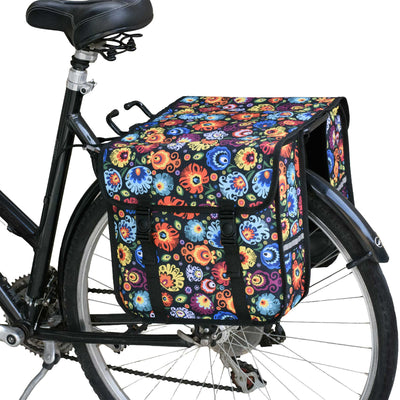 Classic CE - Podwójna sakwa rowerowa - Kwiaty folkowe