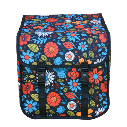 BikyBag Classic CE - Bicycle Double Pannier Bag (Wildflowers)
