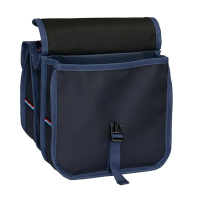 BikyBag Classic Mini kids' bike double pannier, Owls pattern, one bag with the flap open