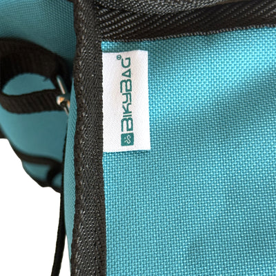 BikyBag Classic Mini kids' bike double pannier, Cats pattern, the BikyBag label