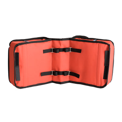 BikyBag Classic Mini, Doppel-Fahrradtasche für Kinderräder, Muster Maus, die beiden Taschen aufgeklappt, Radseite oben