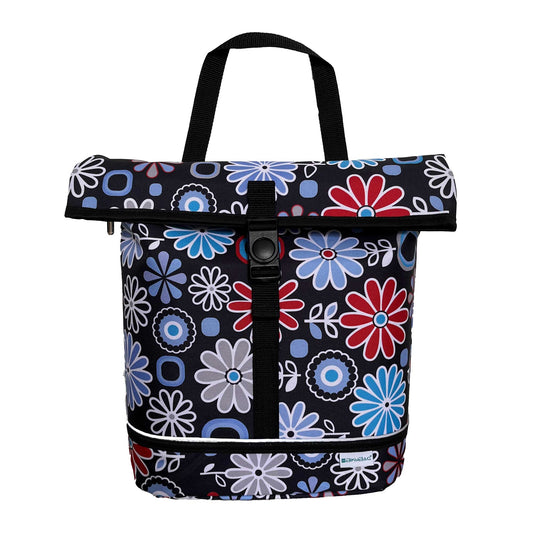 BikyBag Shopper - Bicycle Single Pannier Bag (Daisy Flowers)