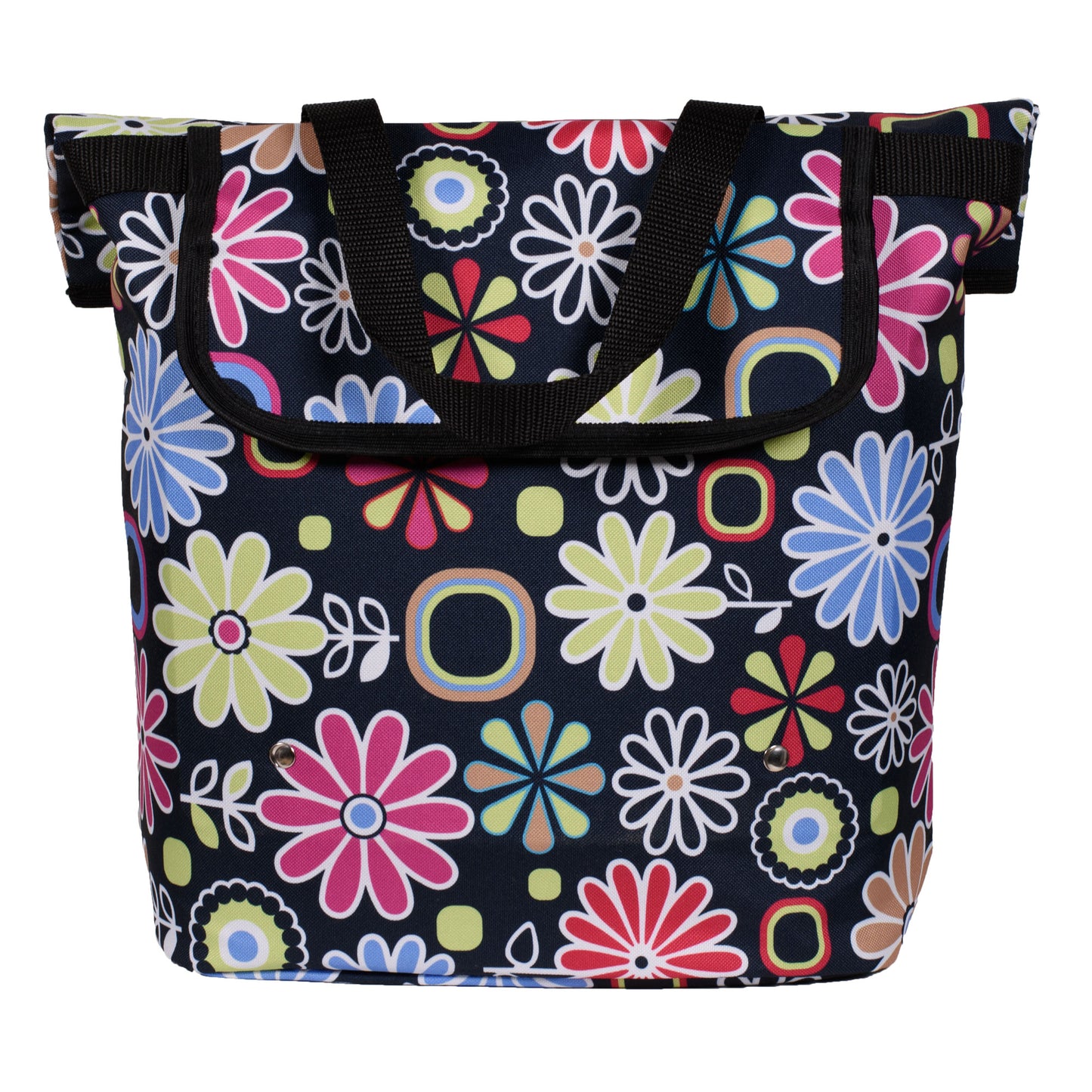 BikyBag Shopper - Bicycle Single Pannier Bag (Pink Daisy Flowers)