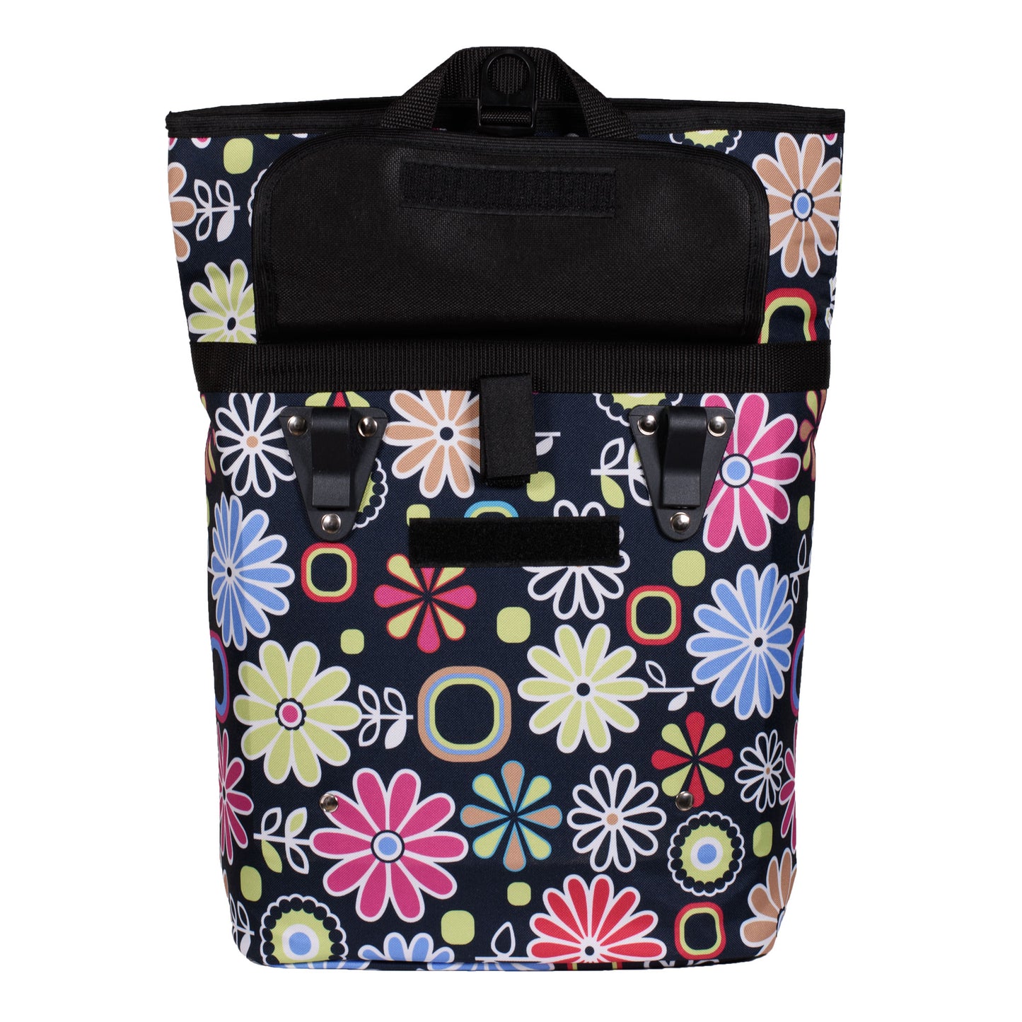 BikyBag Shopper - Bicycle Single Pannier Bag (Pink Daisy Flowers)