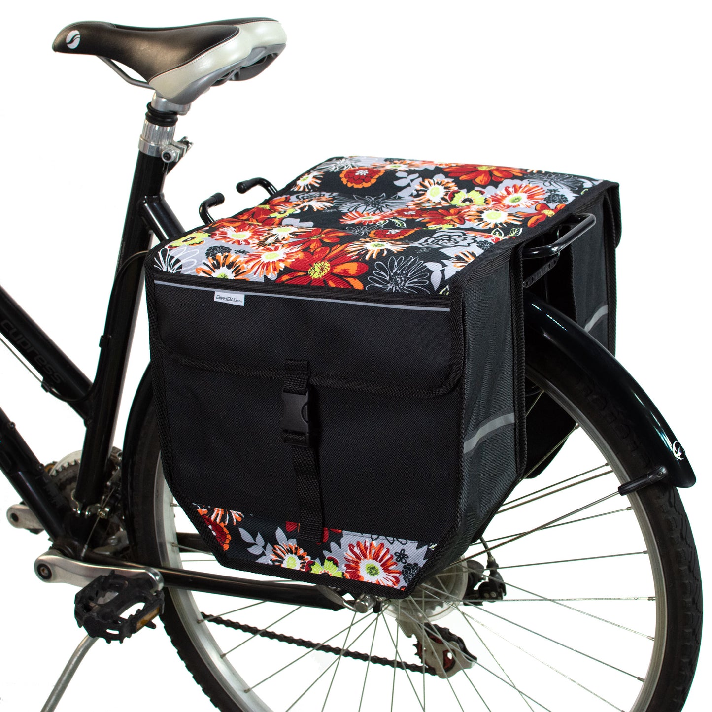 BikyBag Model T  - Bicycle Double Panniers (Red Meadow)